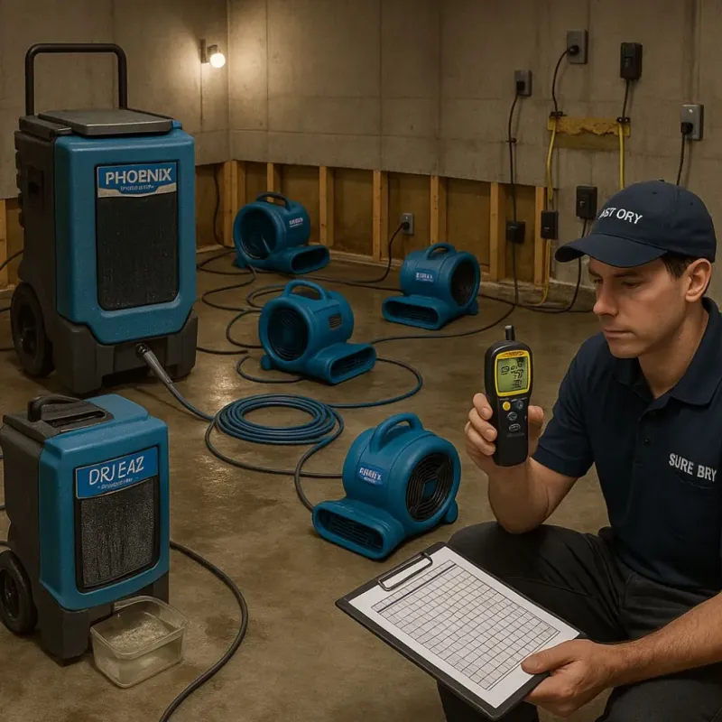 Structural Drying and Dehumidification process in Herrin, IL